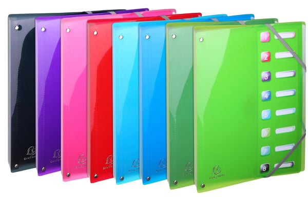 Exacompta 8x Iderama PP Expanding Multipart File, A4 - assorterede farver 58670E
