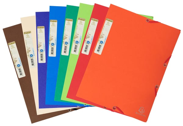 Exacompta 25x Forever Elasticated 3 Flap Folder 380gsm A4 - assorterede farver 56980E