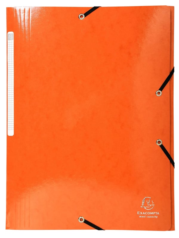 Exacompta 25x Iderama elastisk mappe med 3 klapper med elastik - orange 55836E