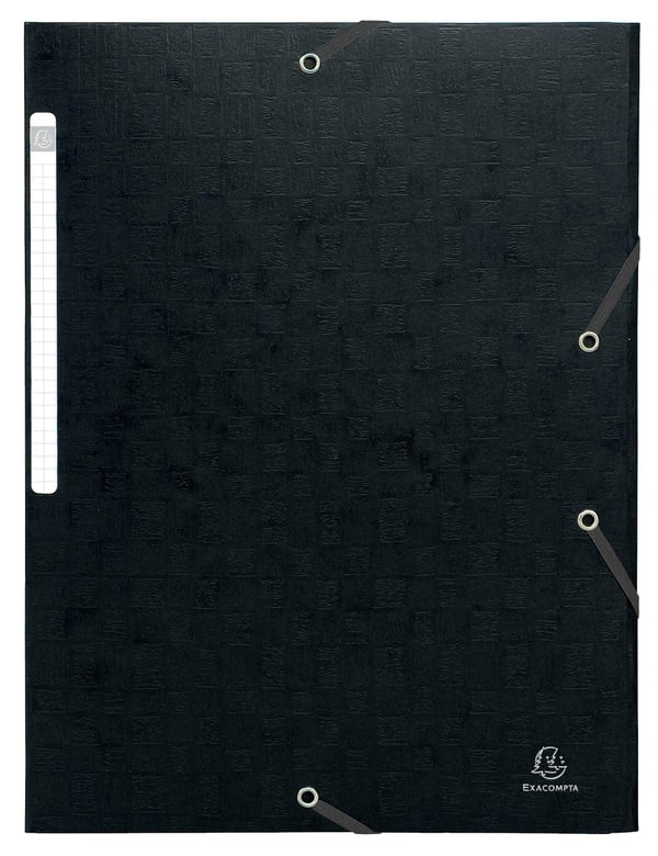 Exacompta 25x Scotten Heavyweight elastikmappe (3-klap), A4 - Sort 55951E