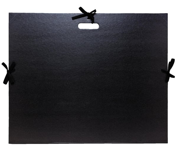 Exacompta Mappe i sort kraftpapir med sort kraftpapir med glossy finish, bånd og håndtag 59x72 cm - Sort 538900UNISE