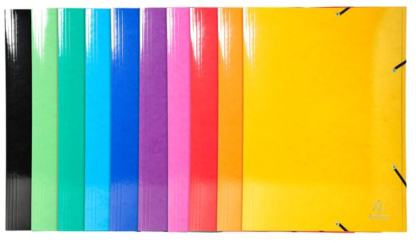 Exacompta 10x Iderama elastikmappe (3 flapper), A3 - assorterede farver 59829E