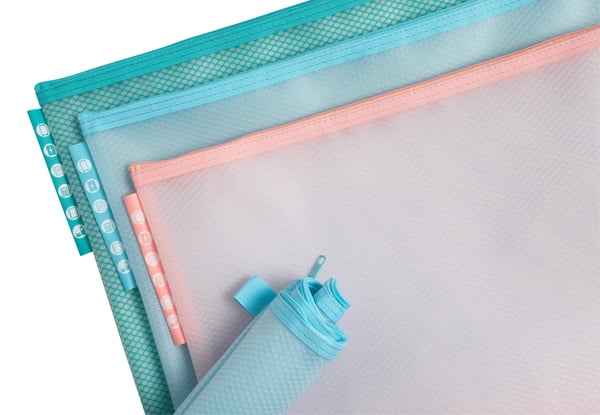 Exacompta 12x Chromaline lynlåslommer EVA A4 pastelfarvet assorteret - assorterede farver 37150E