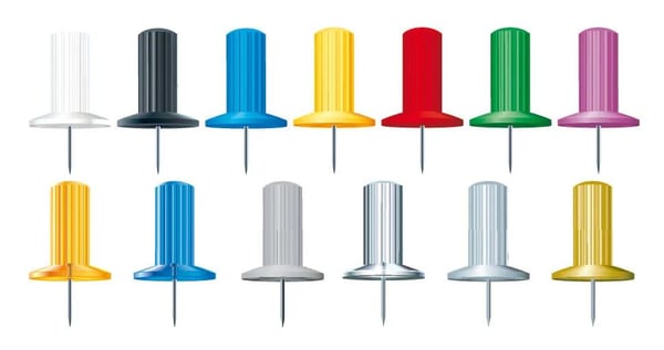 Exacompta AEske med Papic pins - 7 mm høje - 10 mm brede - assorterede farver 14996E
