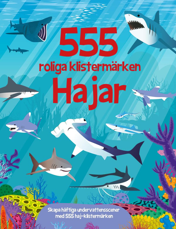 555 Roliga Klistermärken. Hajar (Bok / Häftad)