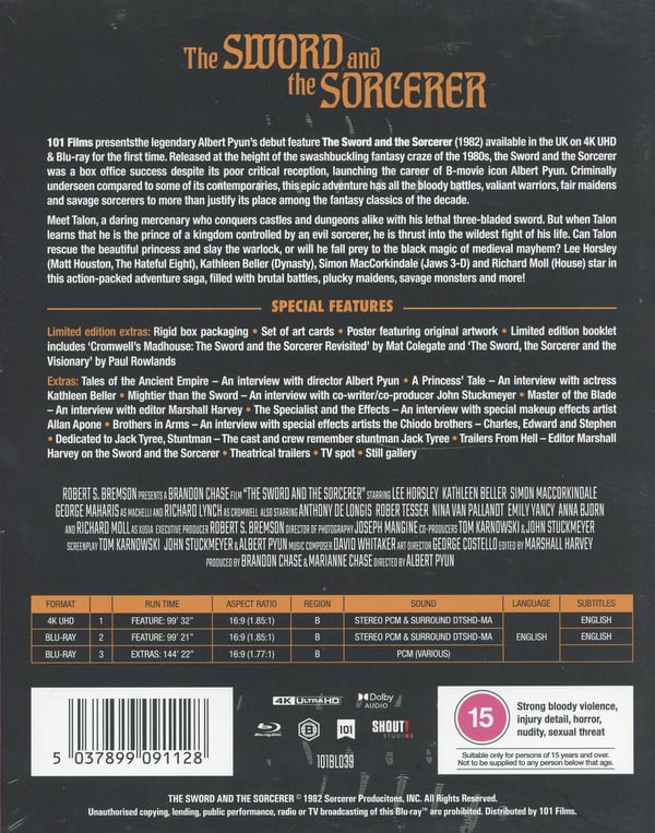 Det grusomme sværd / The Sword and the Sorcerer (4K UHD + 2 Blu-ray / Limited)
