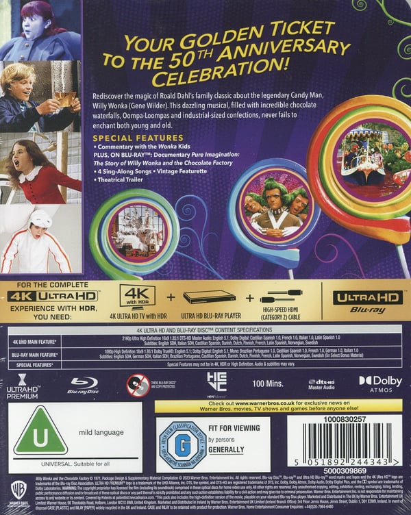 Charlie og Chokoladefabrikken (1971) (4K UHD + Blu-ray / Limited Steelbook)