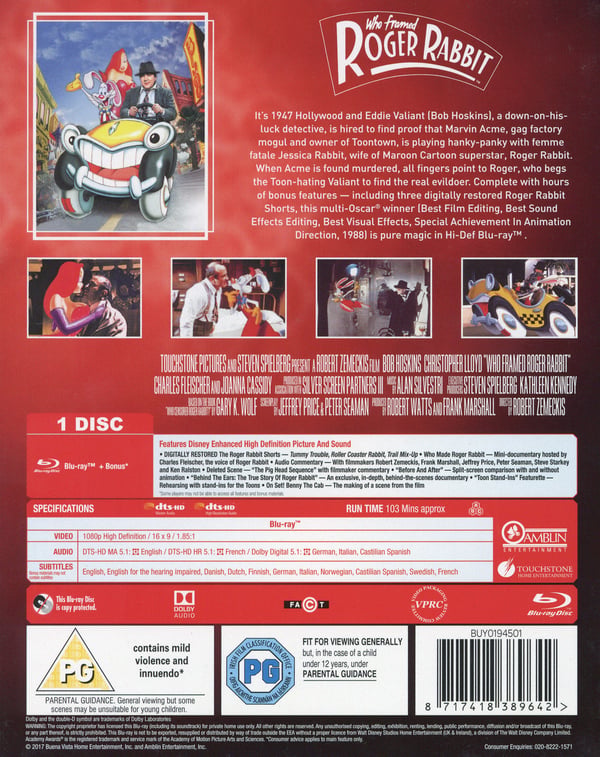 Hvem snørede Roger Rabbit? / Who Framed Roger Rabbit (Blu-ray)