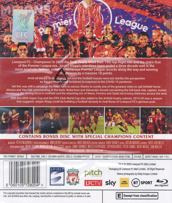 Champions: Liverpool FC Sæsonoversigt 2019/2020 (2 Blu-ray)