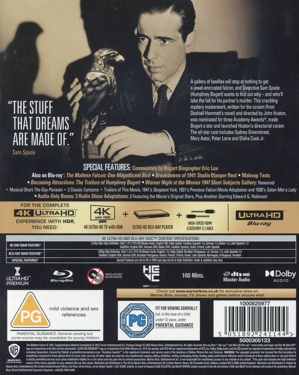 Riddarfalken från Malta (Sv text på BD) / Maltese Falcon (4K UHD + Blu-ray)