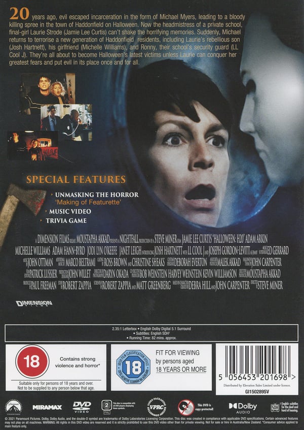 Halloween H20 - Kaksikymmentä vuotta myöhemmin (DVD)