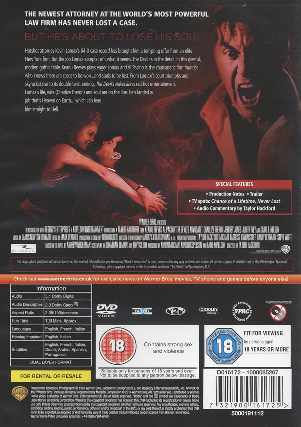 Paholaisen asianajaja (DVD)