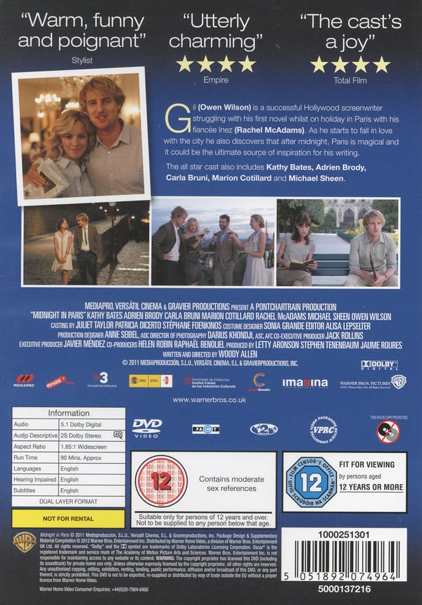 Midnat i Paris / Midnight in Paris (DVD)