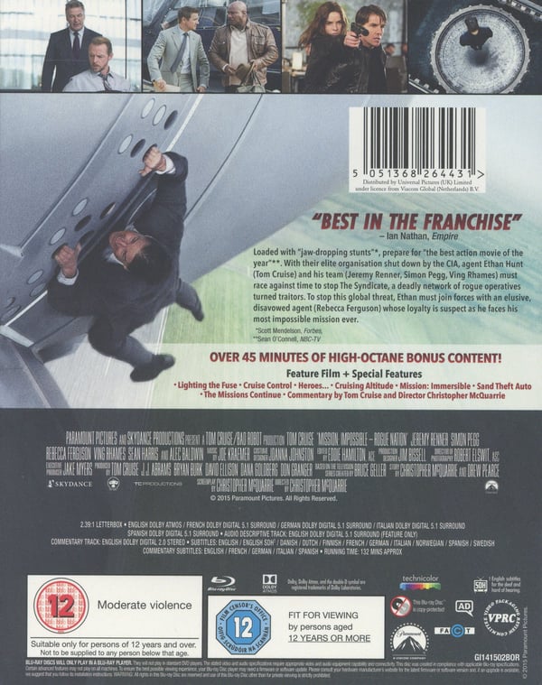 Mission: Impossible 5 - Rogue Nation (Blu-ray)