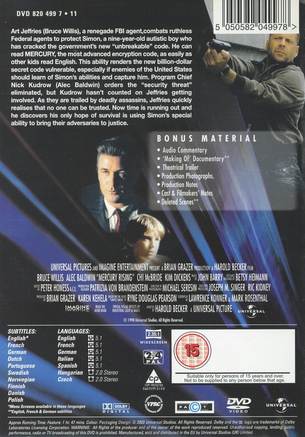 Kod Mercury / Mercury Rising (DVD)