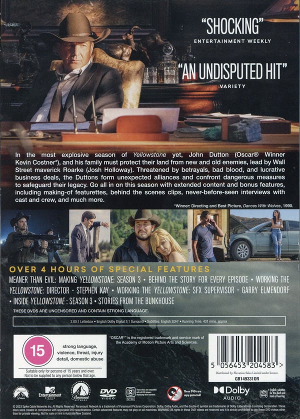 Yellowstone / Säsong 3 (4 DVD)