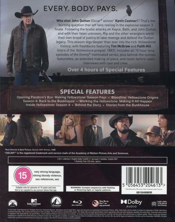 Yellowstone / Säsong 4 (4 Blu-ray)