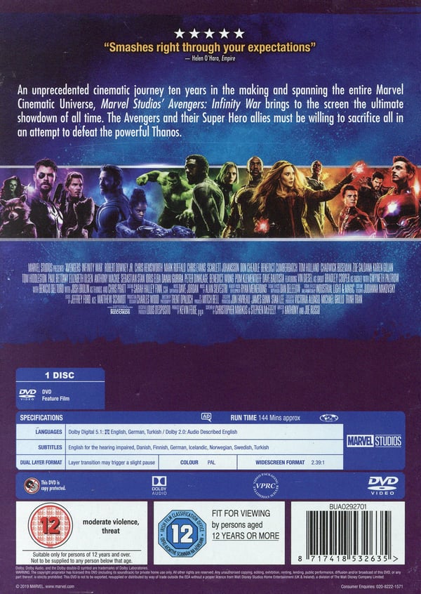 Avengers 3: Infinity War (DVD)