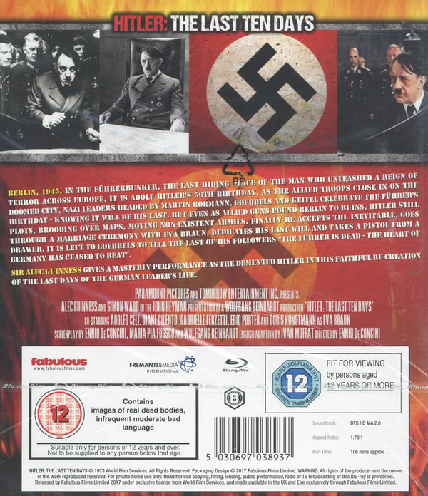 Ray Hitlér Hitler - The Last Ten Days / Hitler: The Last Ten Days (Blu-ray) | CDON