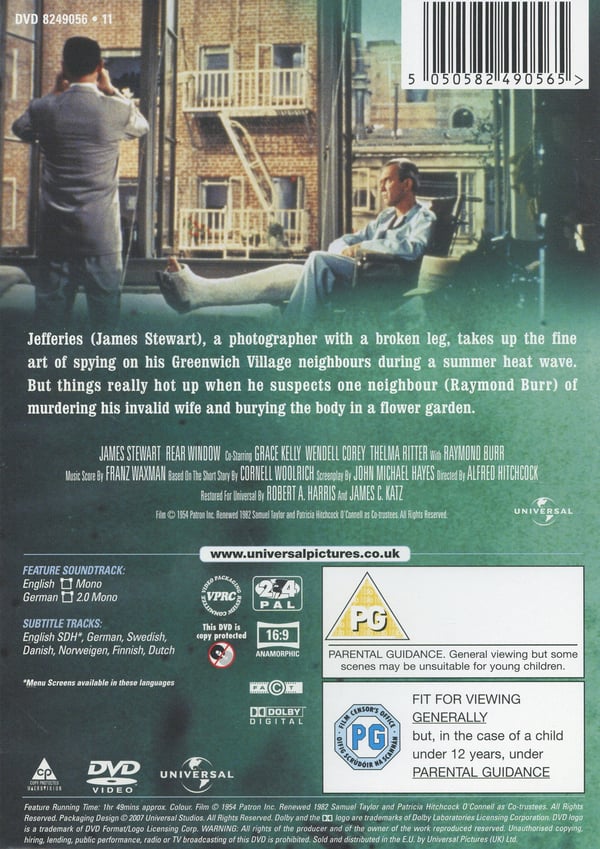 Hitchcock: Skjulte Øjne / Rear Window (DVD)
