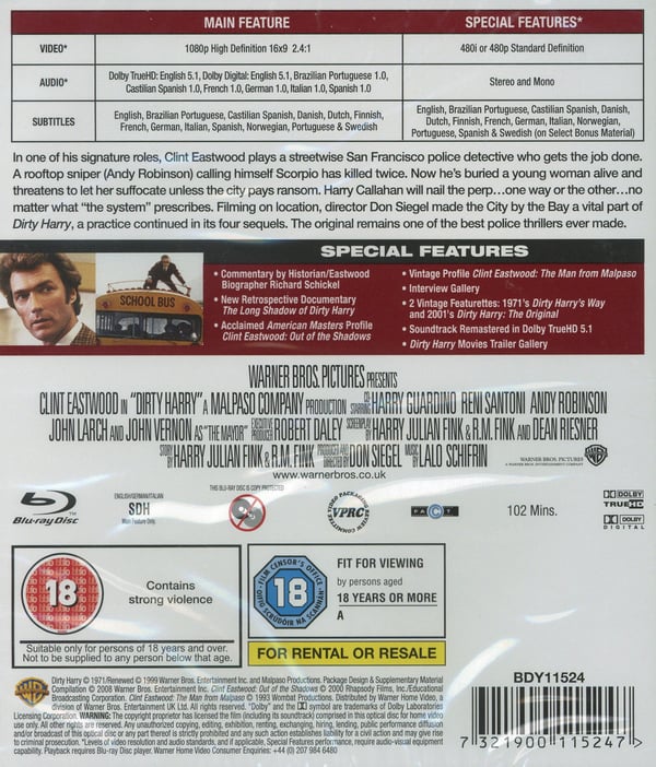 Clint Eastwood: Dirty Harry (Blu-ray)