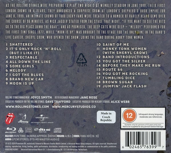 Rolling Stones: Welcome to Shepherd's Bush 1999 (2 CD + Blu-ray)