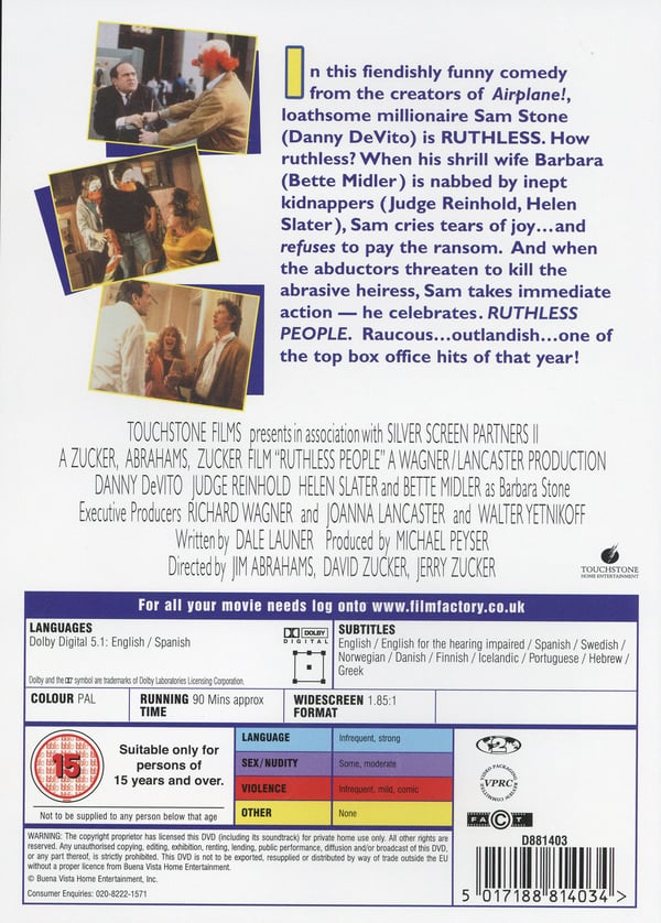 Hjärtlösa typer / Ruthless People (DVD)