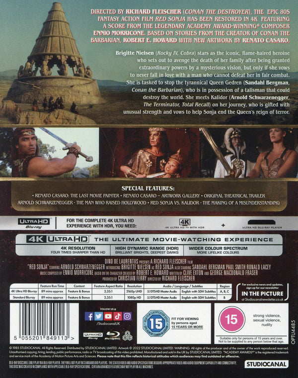 Red Sonja - Barbaarien kosto (4K UHD + Blu-ray)