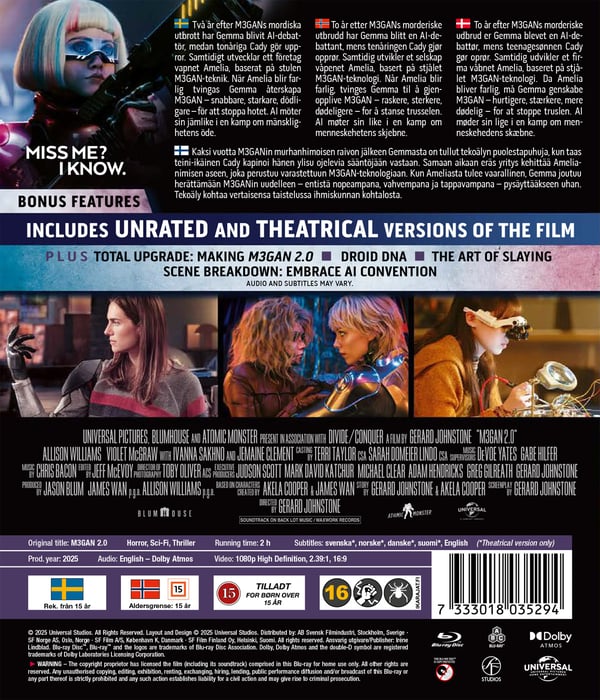 M3gan 2.0 (Blu-ray / Unrated Edition)