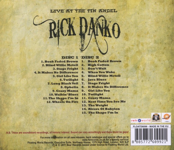Danko Rick: Tin angel 2011 (2 CD)