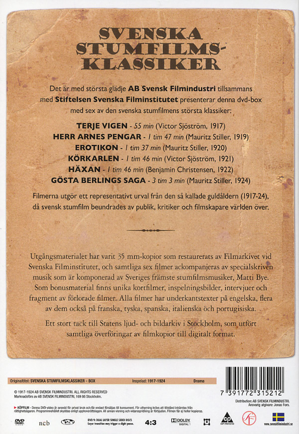 Svenske stumfilmsklassikere (6 DVD)