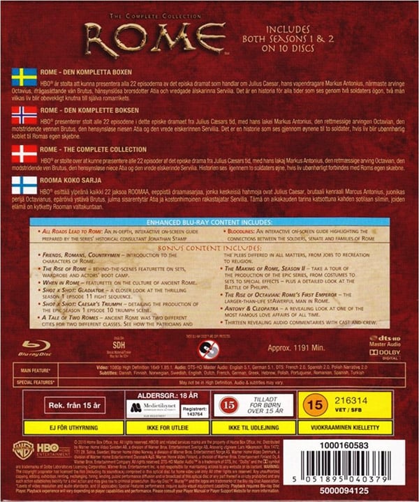 Rooma: Koko sarja / Rooma: Kausi 1+2 (10 Blu-ray)