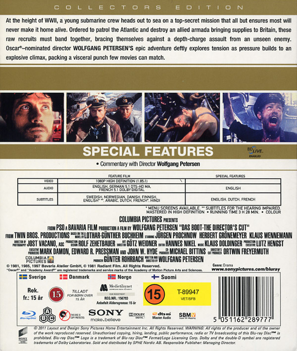Ubåten / Das Boot (Blu-ray / Collector's Edition)