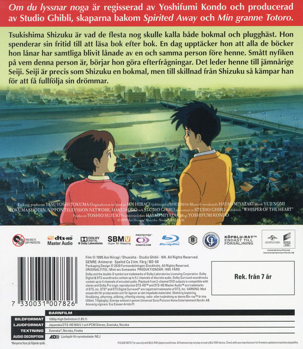 Hvis du lytter nøje / Whisper of the Heart (Blu-ray)