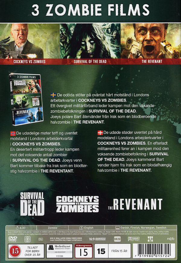 3 x zombie film - 3 film / Cockneys and Zombies + Cottage Country + The R (3 DVD)