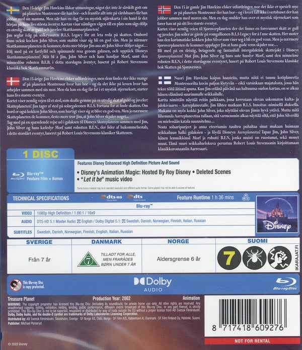 Aarresaariplaneetta / Klassikot: 42 - Treasure Planet (Blu-ray)
