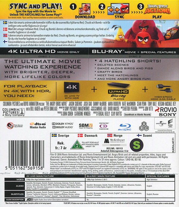 Angry Birds - Elokuva (4K UHD + Blu-ray)