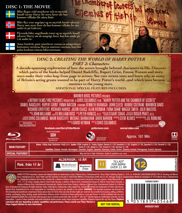 Harry Potter 2 + Dokumentär (2 Blu-ray)