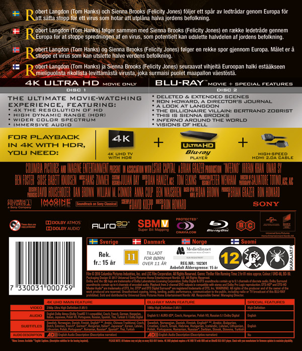 Inferno (4K UHD + Blu-ray)