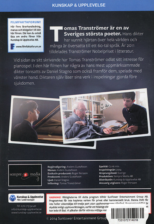 Tranströmer för vänster hand (DVD)
