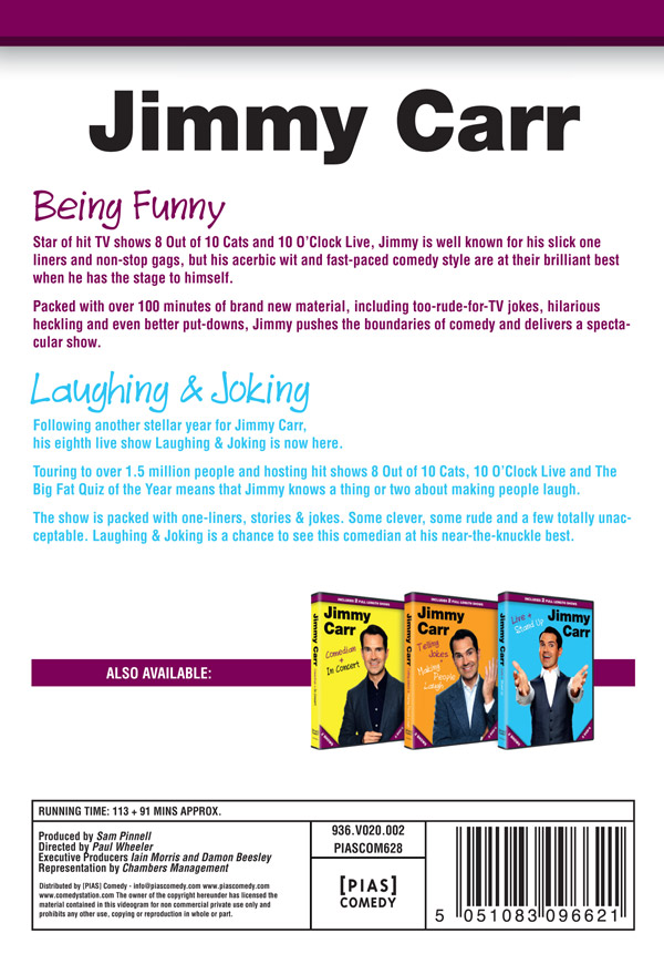 Jimmy Carr - Laughing and joking + Being funny (2 DVD)