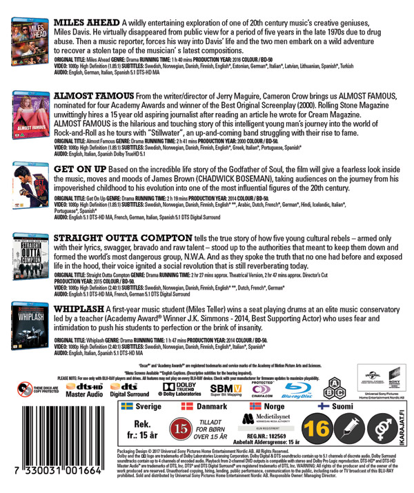 Film til musikfans boks 2 (5 Blu-ray)