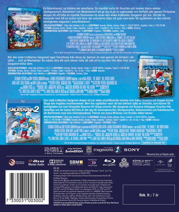 Smølferne 1-3 (3 Blu-ray)