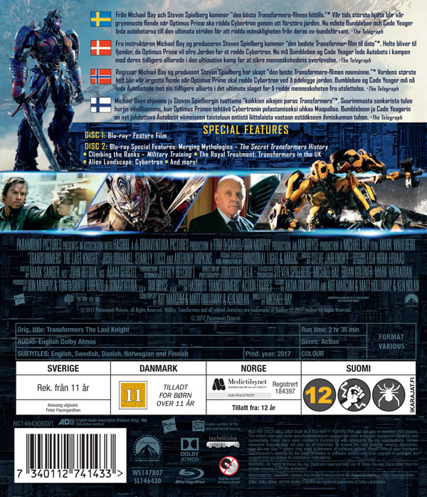 Transformers 5 - The Last Knight (2 Blu-ray)