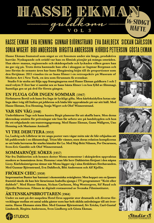 Hasse Ekman: Guldkorn vol 3 (6 elokuvaa) (6 DVD)