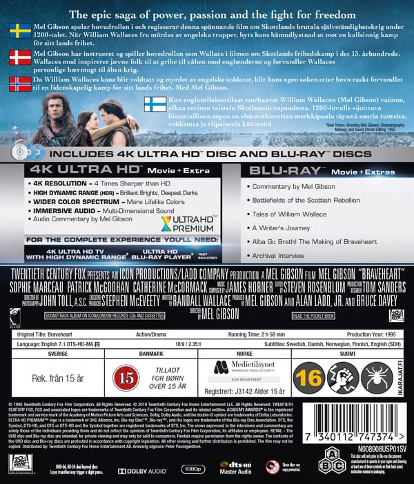 Braveheart (4K UHD + 2 Blu-ray)