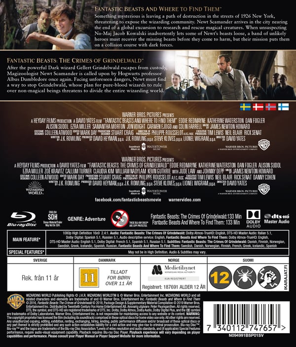 Ihmeotukset 1+2 / Fantastic Beasts (2 Blu-ray)