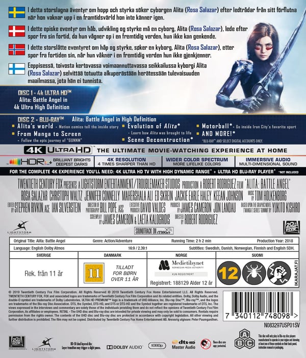 Alita - Battle Angel (4K UHD + Blu-ray)