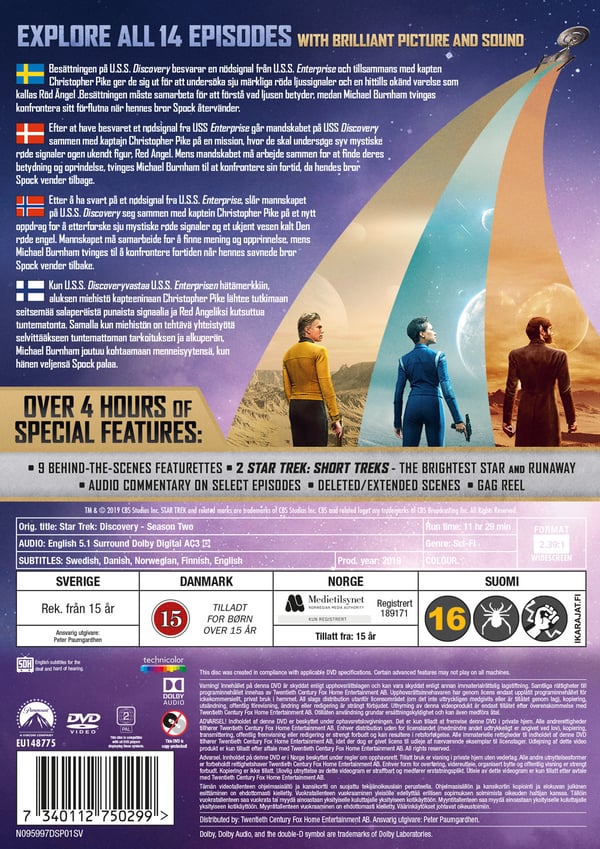 Star Trek: Discovery - Kausi 2 (5 DVD)