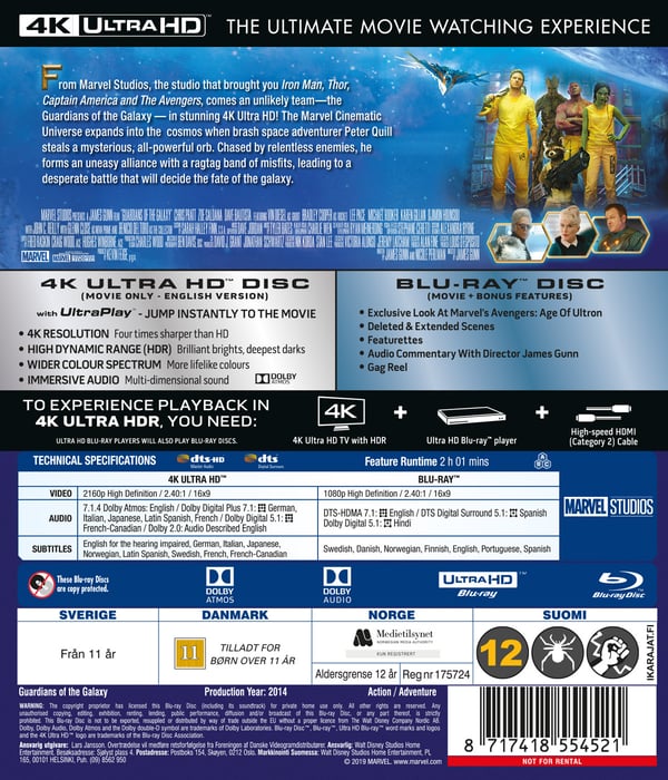 Guardians of the Galaxy 1 (4K UHD + Blu-ray)
